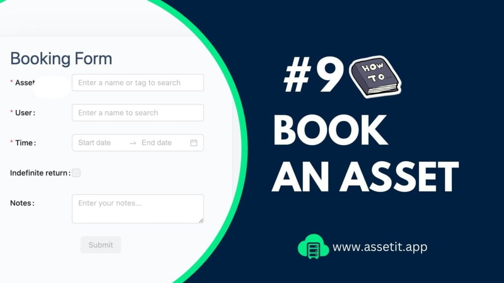 how to book an asset in AssetIT