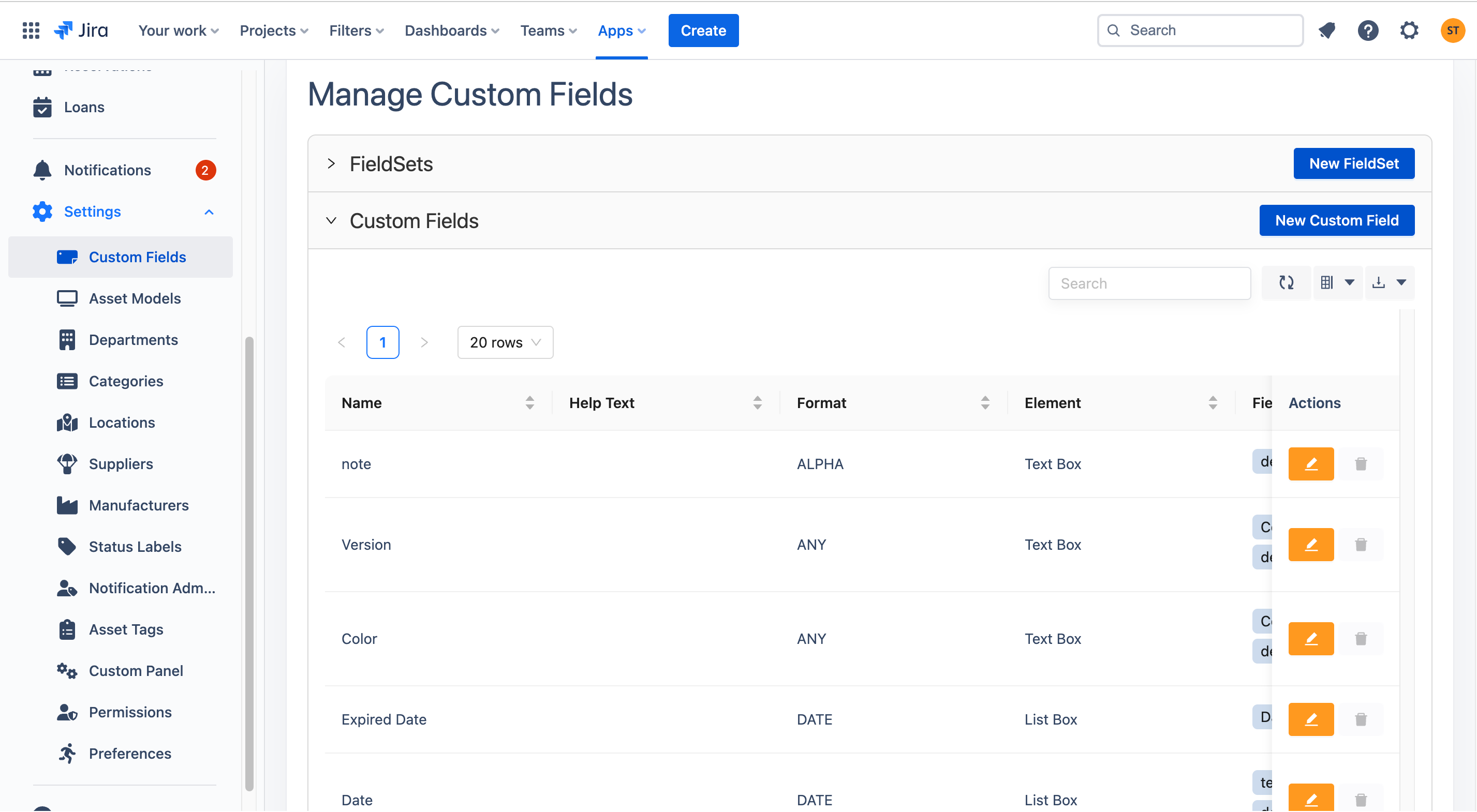 Custom Fields in AssetIT