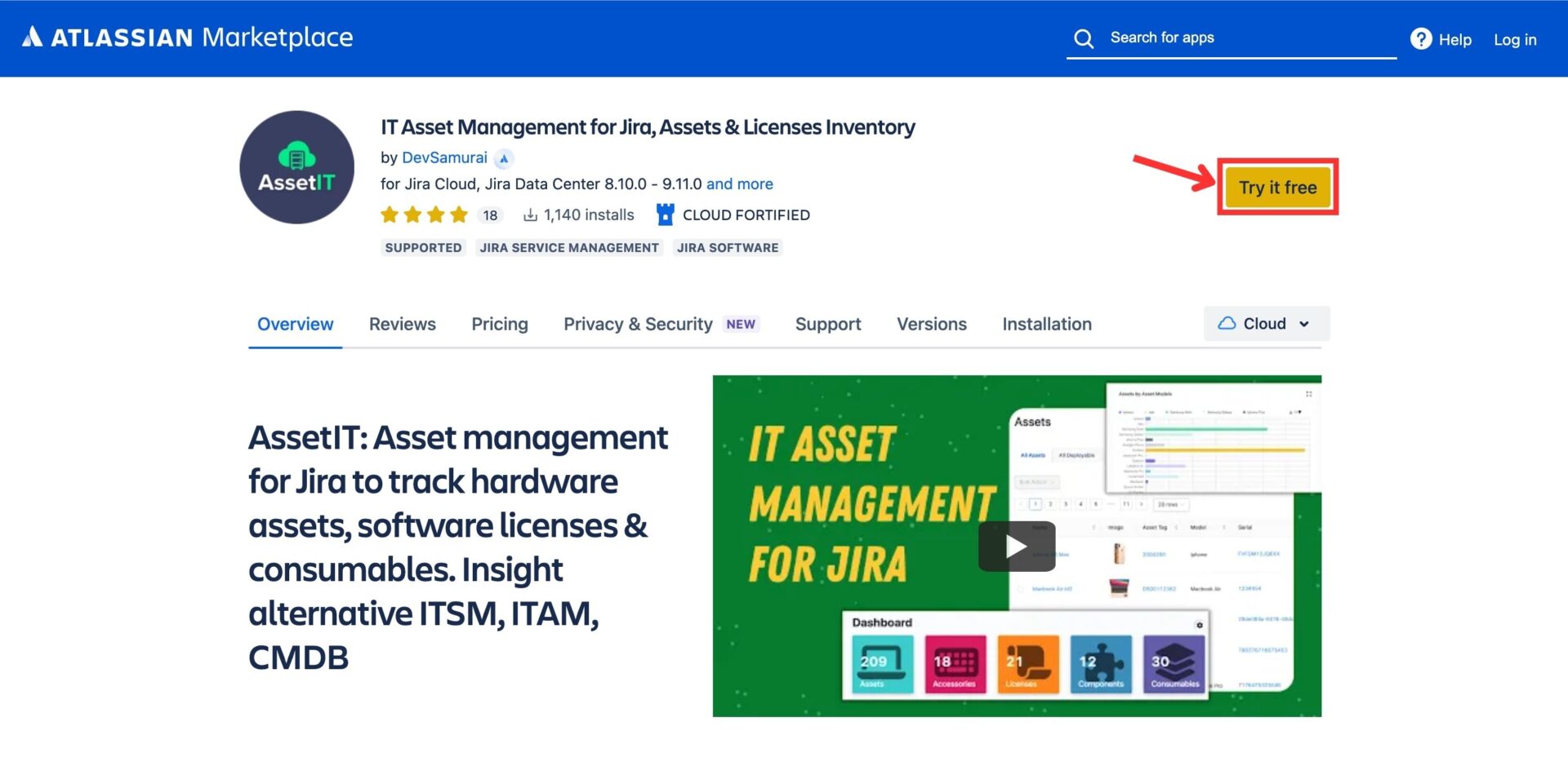 AssetIT on Atlassian Marketplace