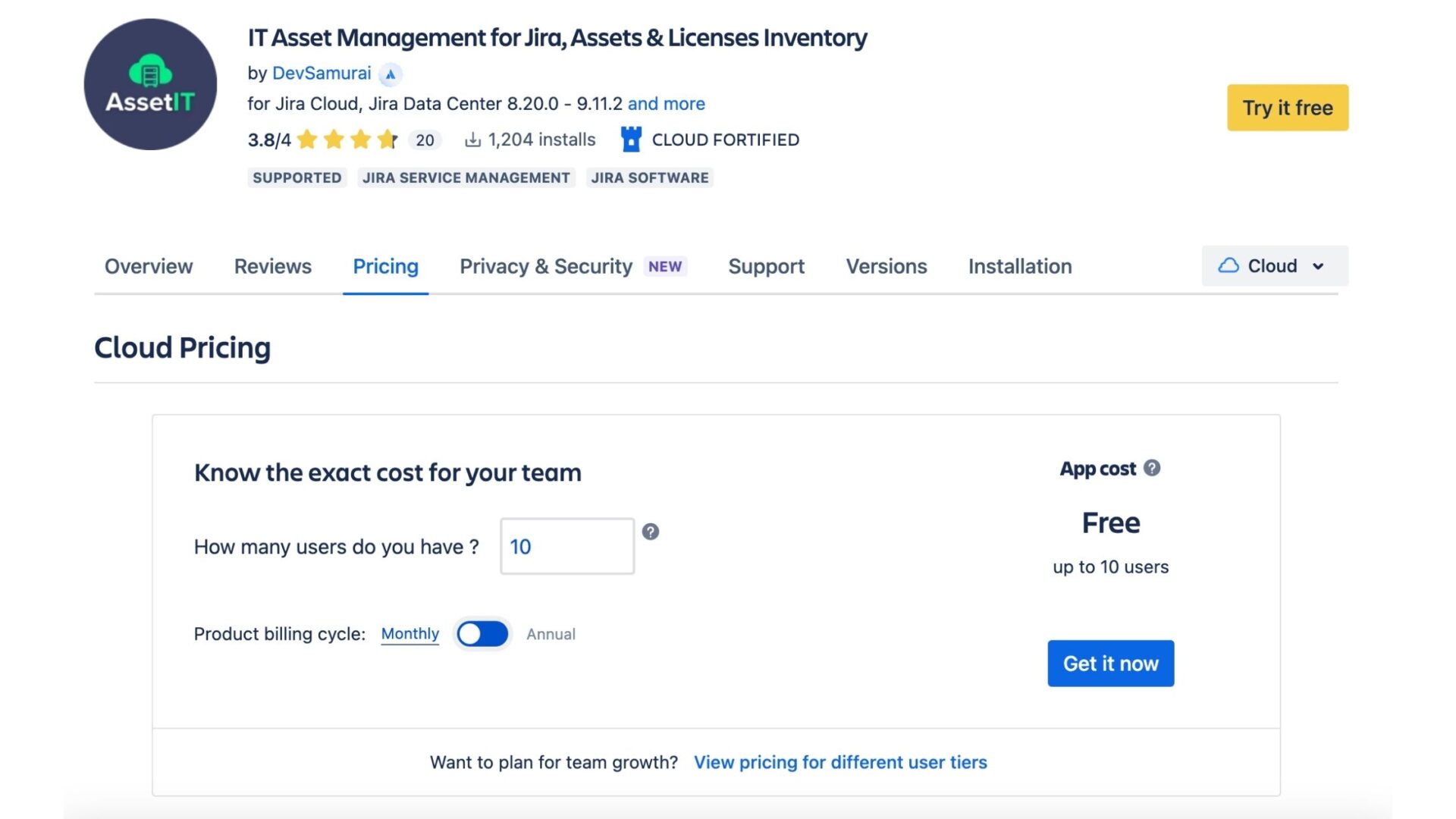 Asset Management for Jira Price