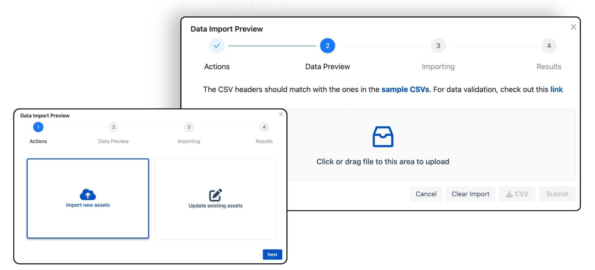 data import_export Jira assets