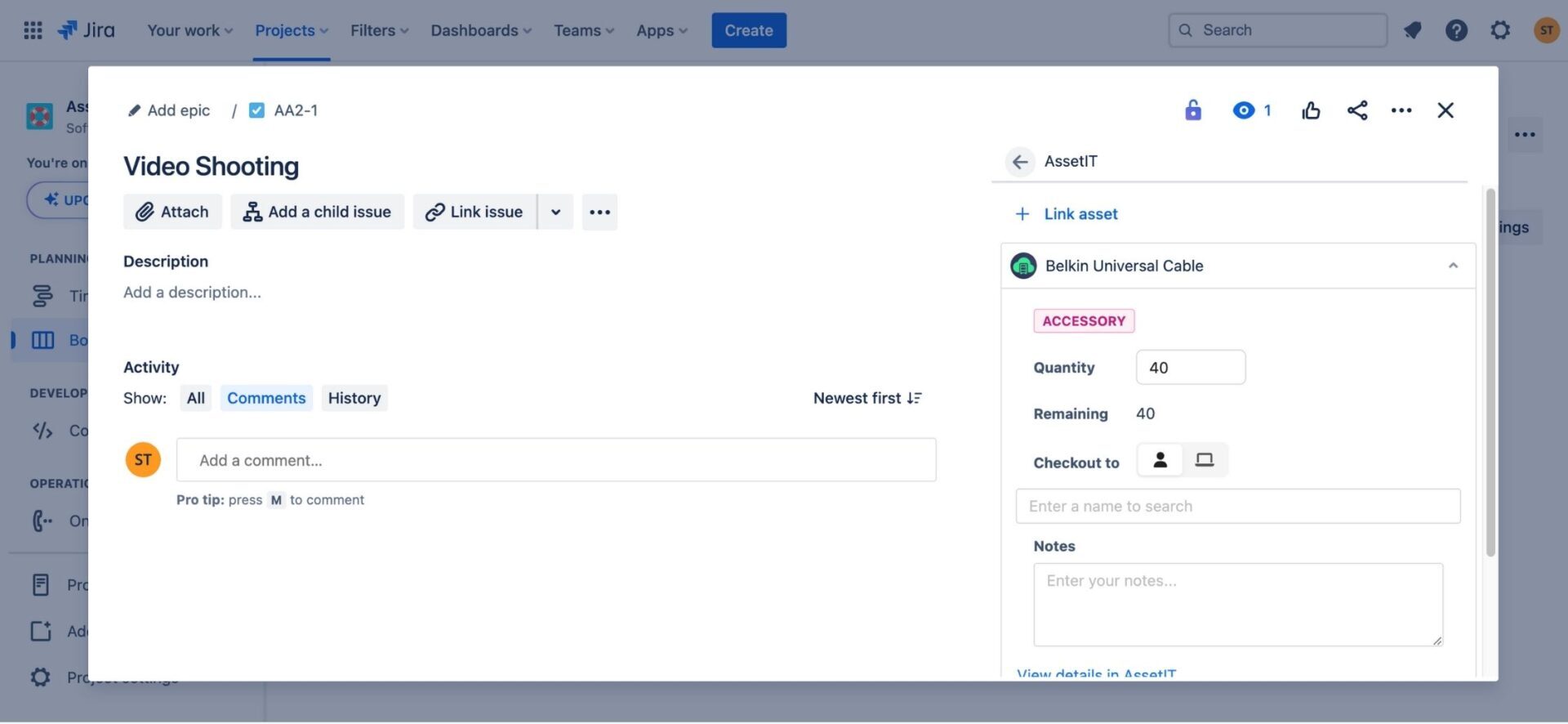 AssetIT seamlessly integrates with the Jira platform to improve the workflow