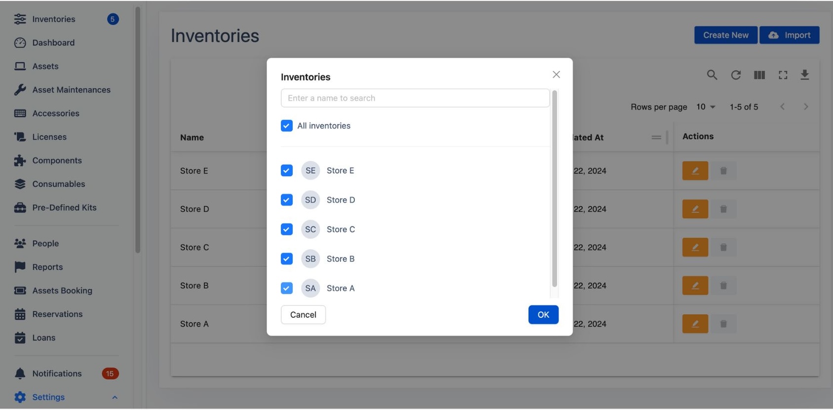 Manage Stores by Inventories