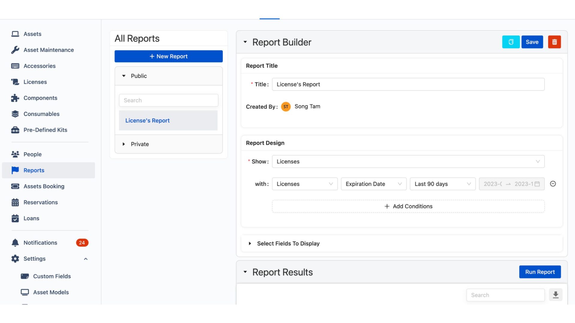 Easily get your data with a customizable report of inventory management software