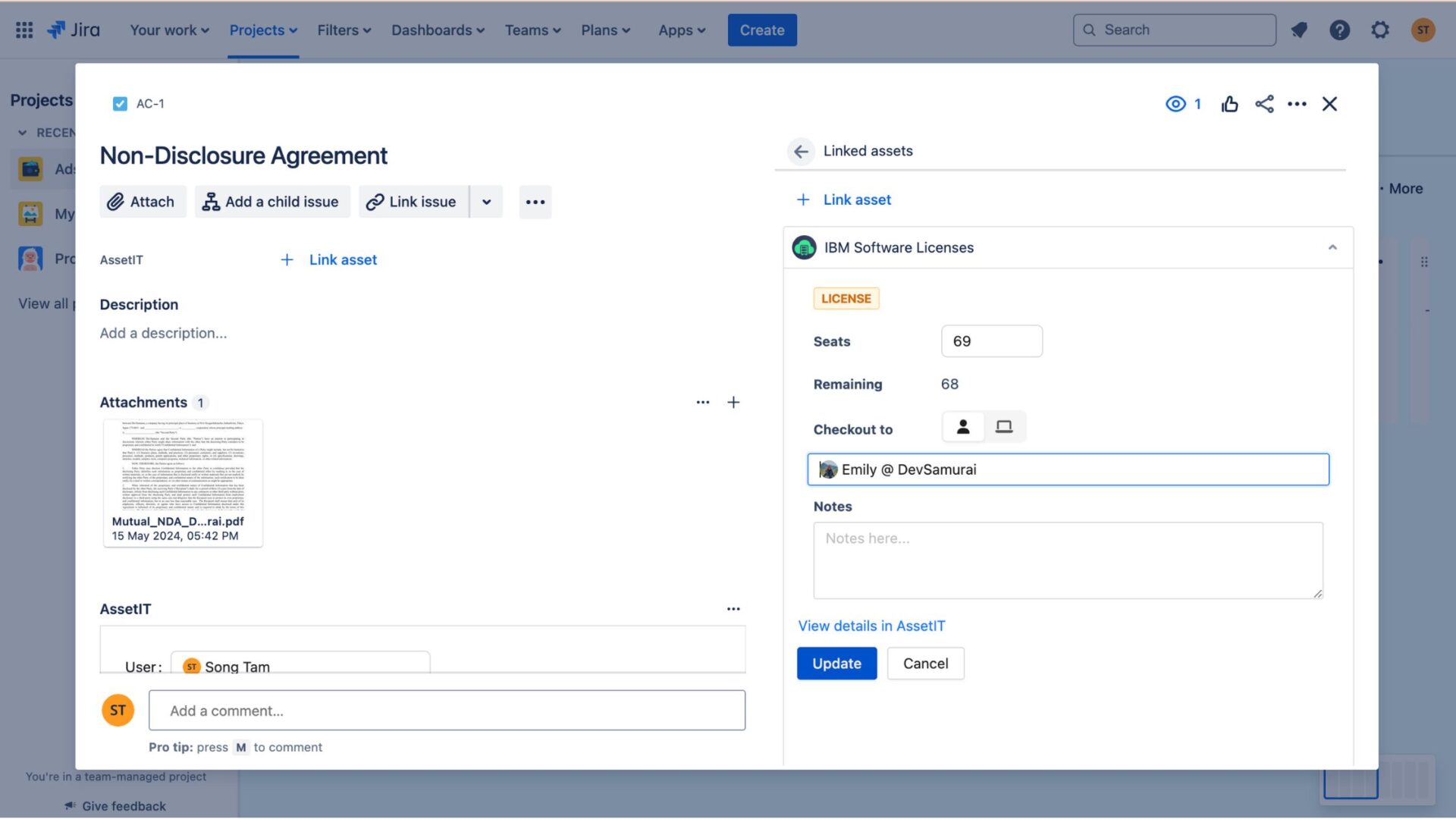 store and reference digital content directly within a Jira issue