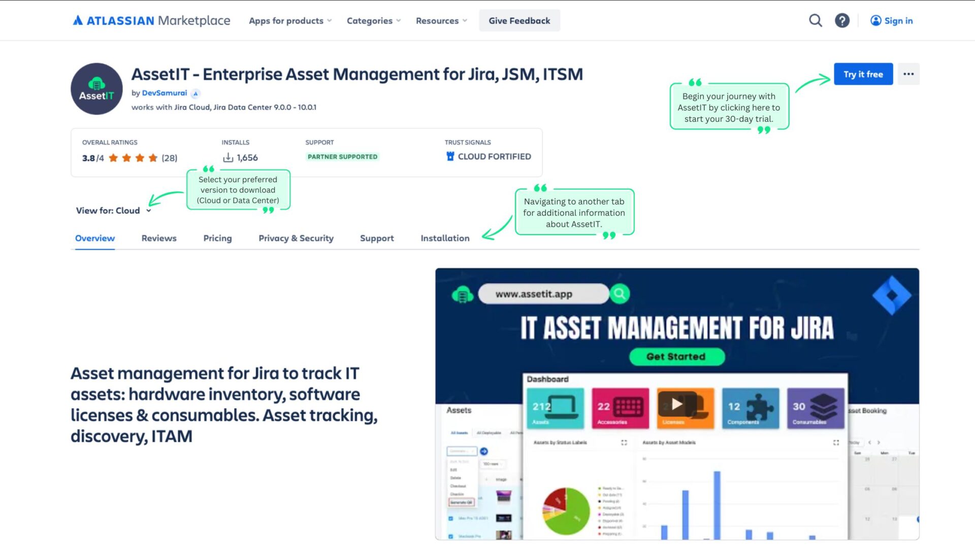 Installing AssetIT - Jira asset management tool 