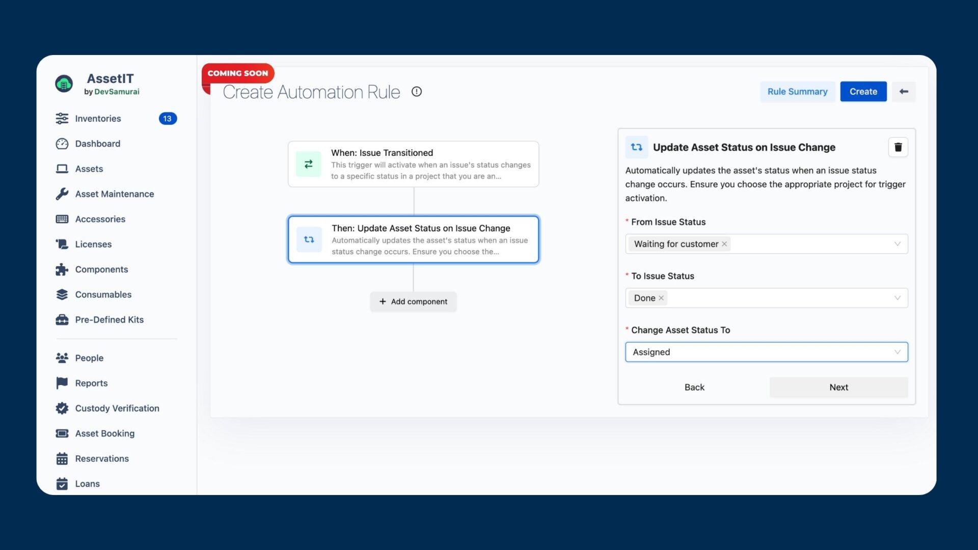 Jira automation rules in AssetIT