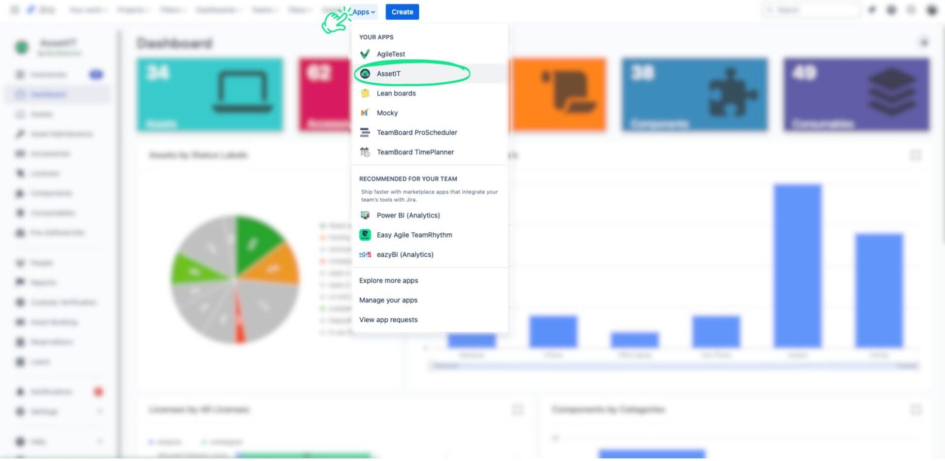 access AssetIT from the Jira menu