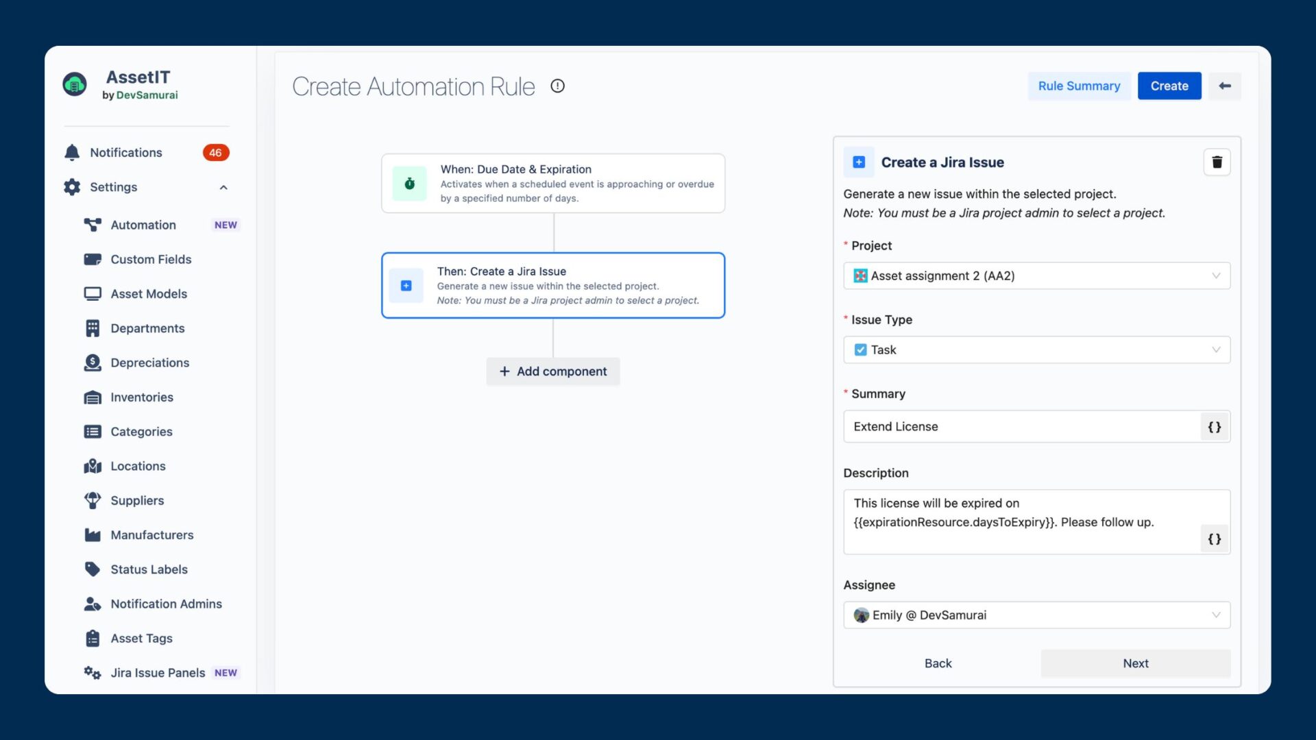 Set up alerts for maintenance or extension points